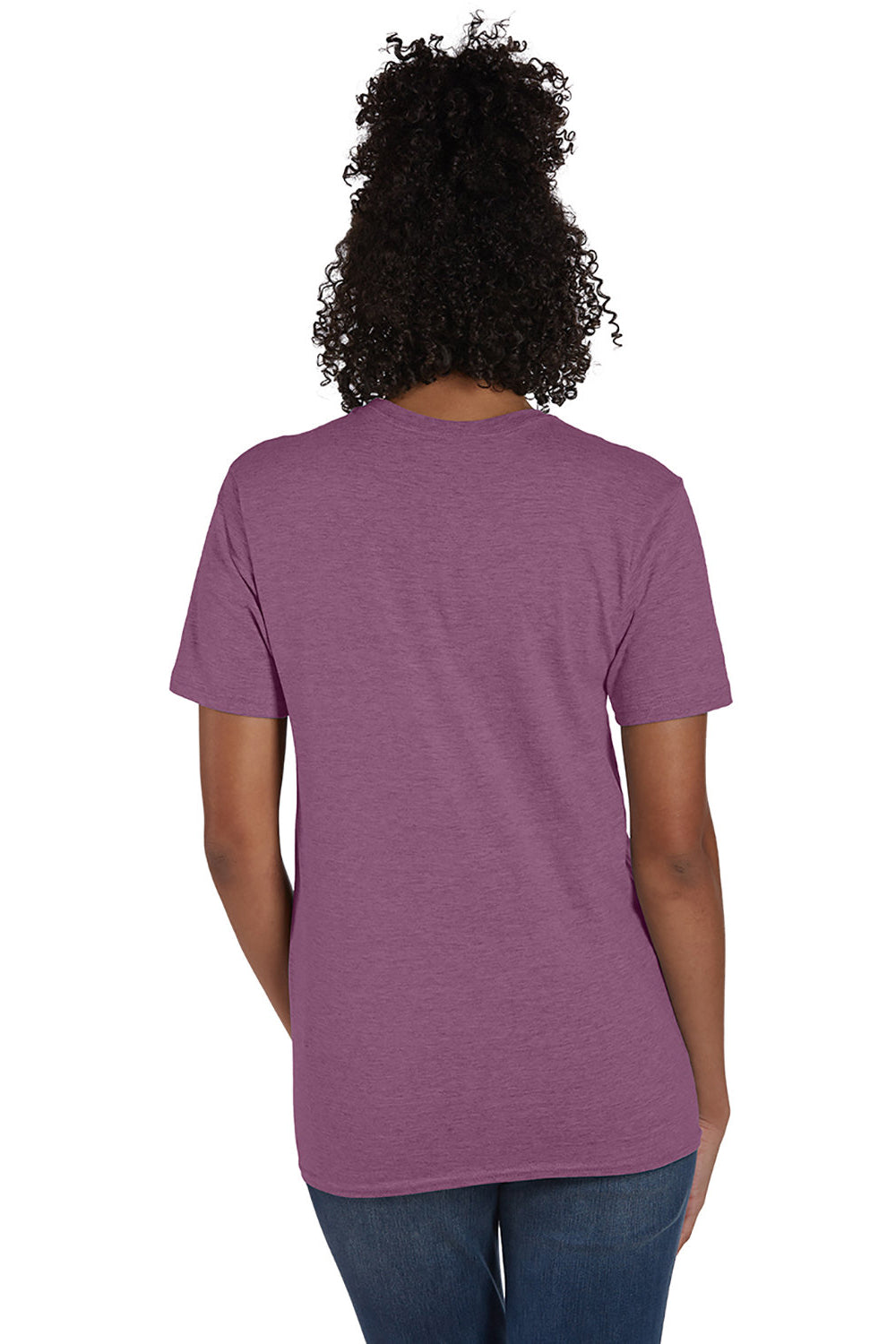 Hanes 4980 Mens Nano-T Short Sleeve Crewneck T-Shirt Heather Purple Rain Back