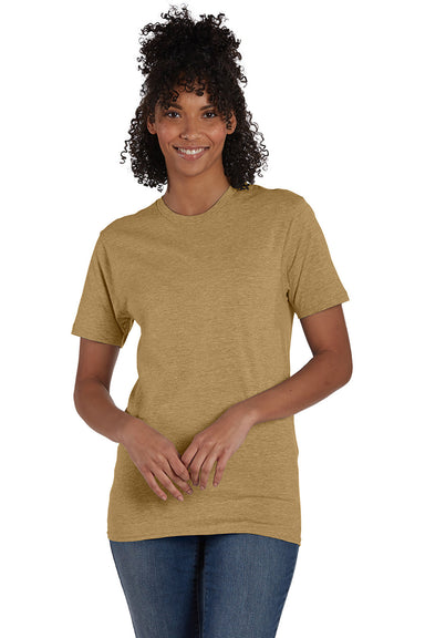 Hanes 4980 Mens Nano-T Short Sleeve Crewneck T-Shirt Heather Brown Sugar Front
