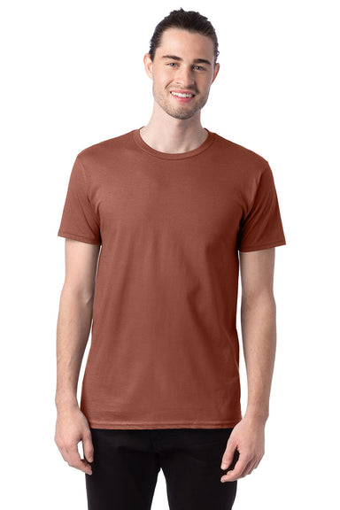 Hanes 4980 Mens Nano-T Short Sleeve Crewneck T-Shirt Canyon Rock Brown Front