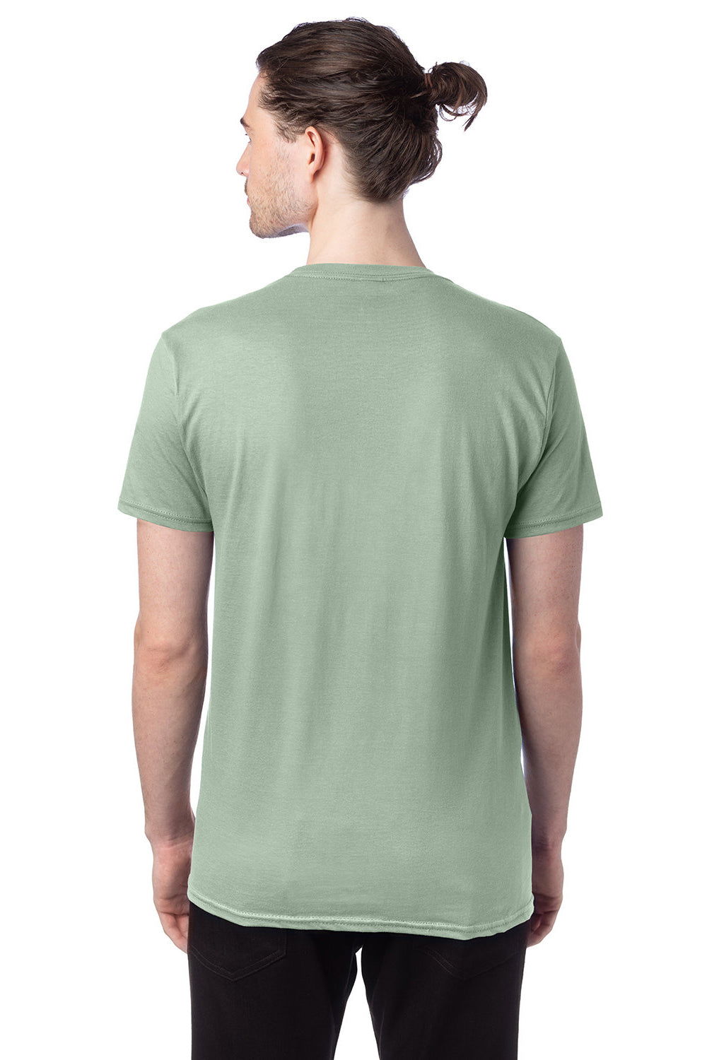 Hanes 4980 Mens Nano-T Short Sleeve Crewneck T-Shirt Equilibrium Green Back