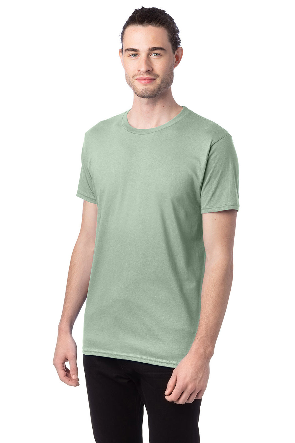 Hanes 4980 Mens Nano-T Short Sleeve Crewneck T-Shirt Equilibrium Green 3Q