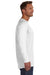 Hanes 498L Mens Nano-T Long Sleeve Crewneck T-Shirt White Side