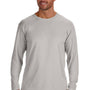 Hanes Mens Nano-T Long Sleeve Crewneck T-Shirt - Light Steel Grey