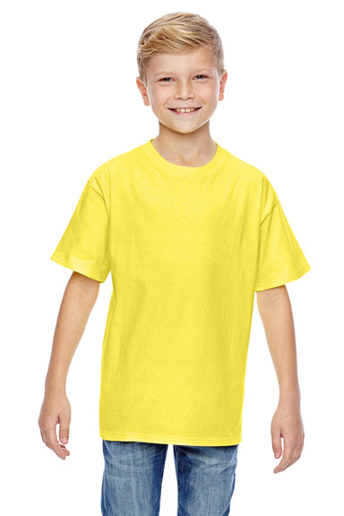 Hanes 498Y Youth Nano-T Short Sleeve Crewneck T-Shirt Yellow Front