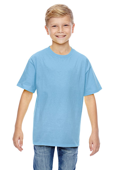 Hanes 498Y Youth Nano-T Short Sleeve Crewneck T-Shirt Light Blue Front