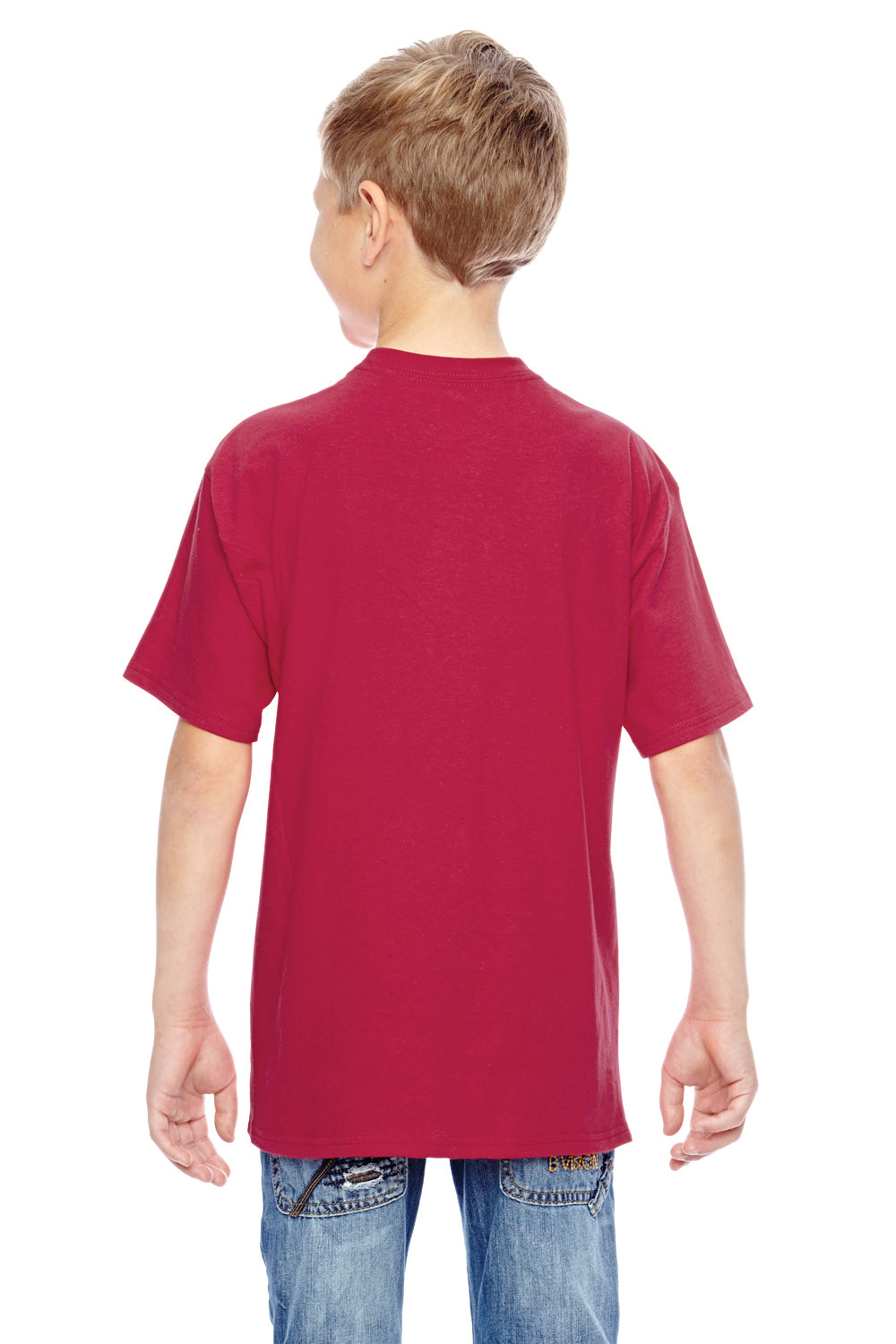 Hanes 498Y Youth Nano-T Short Sleeve Crewneck T-Shirt Red Back