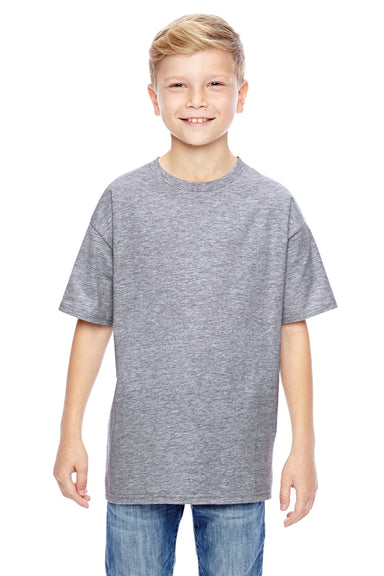 Hanes 498Y Youth Nano-T Short Sleeve Crewneck T-Shirt Light Steel Grey Front