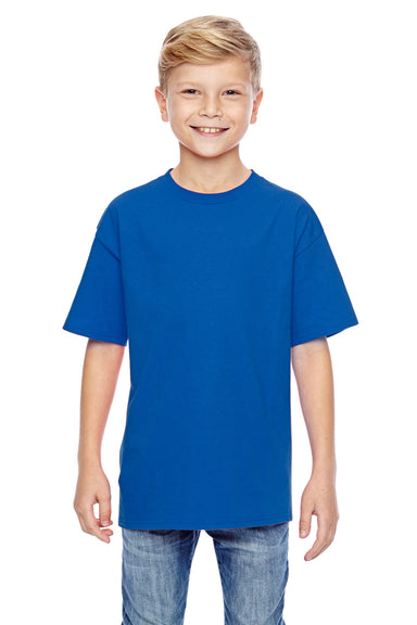 Hanes 498Y Youth Nano-T Short Sleeve Crewneck T-Shirt Royal Blue Front