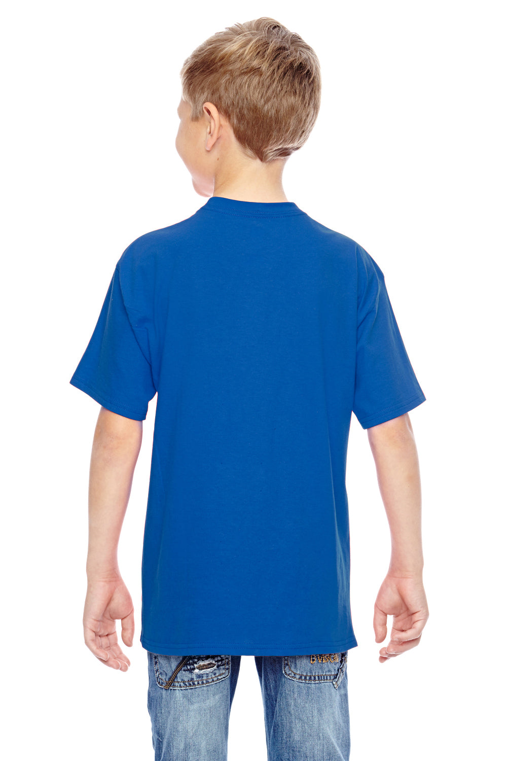 Hanes 498Y Youth Nano-T Short Sleeve Crewneck T-Shirt Royal Blue Back