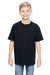 Hanes 498Y Youth Nano-T Short Sleeve Crewneck T-Shirt Black Front