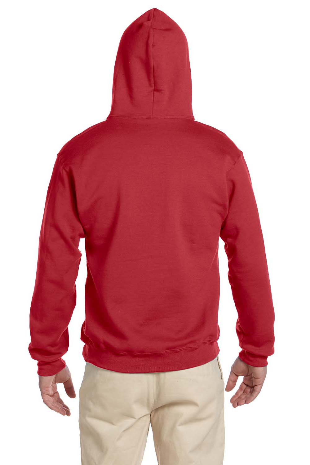 Jerzees 4997 Mens Super Sweats NuBlend Fleece Hooded Sweatshirt Hoodie Red Back