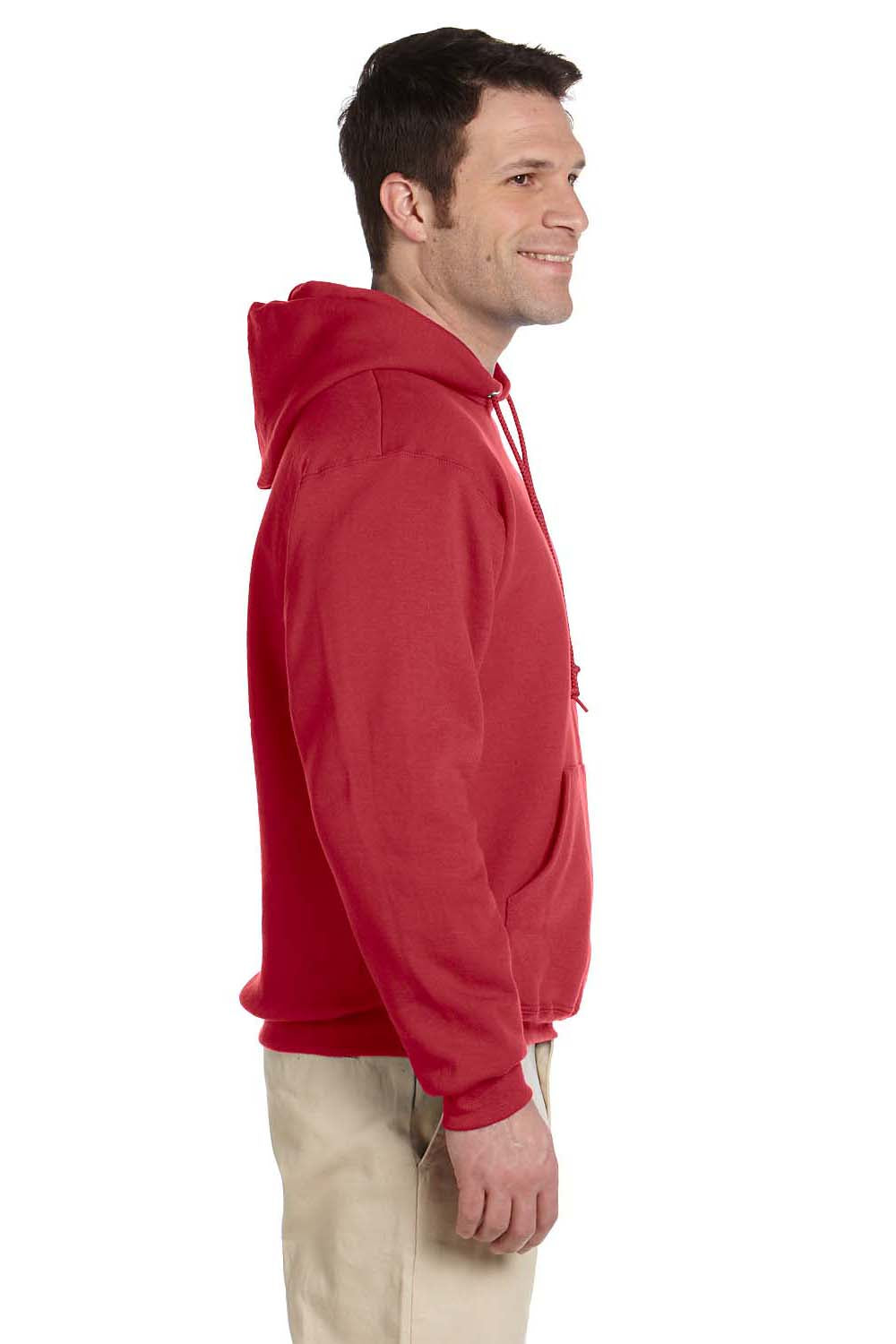 Jerzees 4997 Mens Super Sweats NuBlend Fleece Hooded Sweatshirt Hoodie Red Side