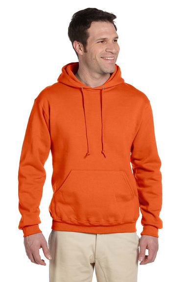Jerzees 4997 Mens Super Sweats NuBlend Fleece Hooded Sweatshirt Hoodie Safety Orange Front