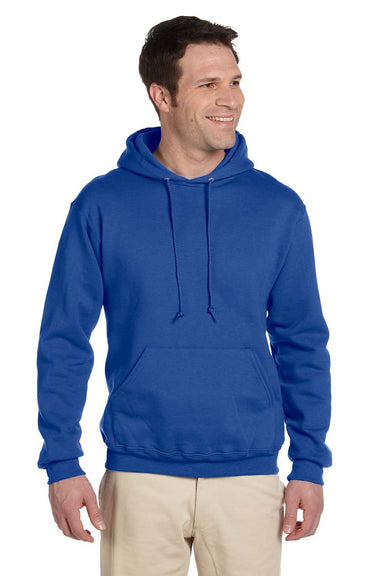 Jerzees 4997 Mens Super Sweats NuBlend Fleece Hooded Sweatshirt Hoodie Royal Blue Front