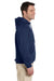 Jerzees 4997 Mens Super Sweats NuBlend Fleece Hooded Sweatshirt Hoodie Navy Blue Side