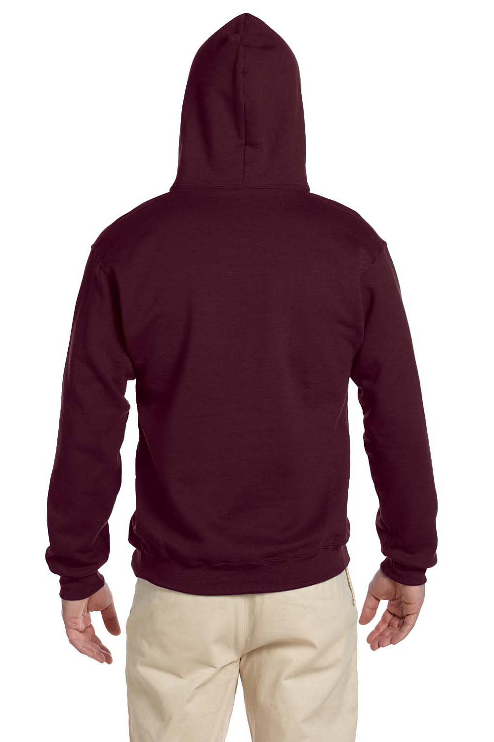 Jerzees 4997 Mens Super Sweats NuBlend Fleece Hooded Sweatshirt Hoodie Maroon Back