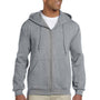 Jerzees Mens Super Sweats NuBlend Pill Resistant Fleece Full Zip Hooded Sweatshirt Hoodie - Oxford Grey