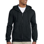 Jerzees Mens Super Sweats NuBlend Pill Resistant Fleece Full Zip Hooded Sweatshirt Hoodie - Black