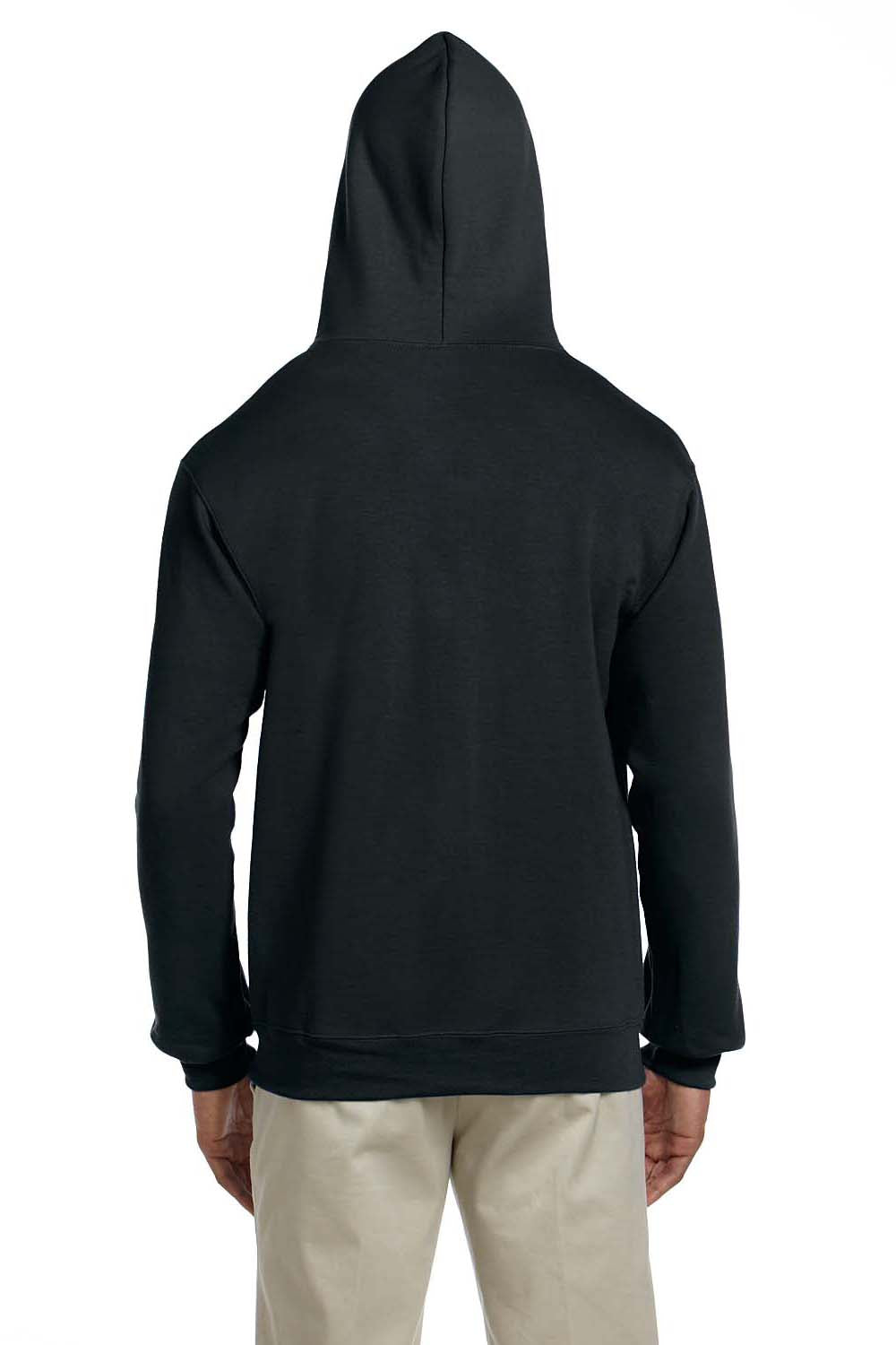 Jerzees 4999 Mens Super Sweats NuBlend Fleece Full Zip Hooded Sweatshirt Hoodie Black Back