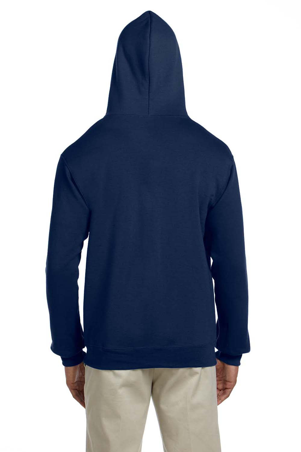 Jerzees 4999 Mens Super Sweats NuBlend Fleece Full Zip Hooded Sweatshirt Hoodie Navy Blue Back