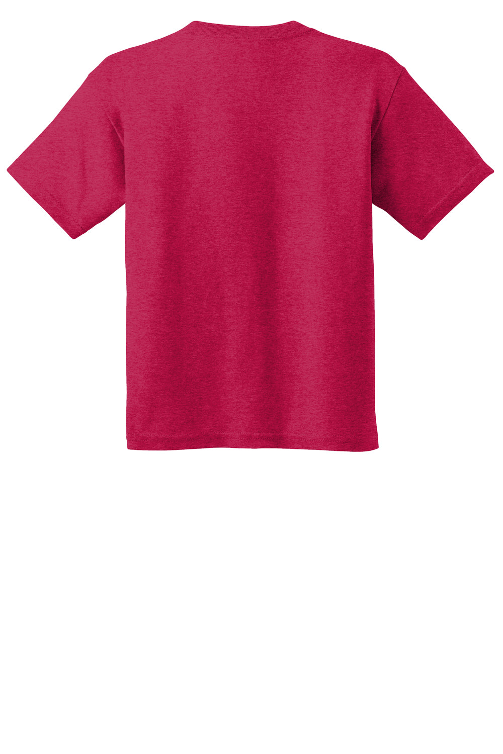 Gildan Youth Short Sleeve Crewneck T-Shirt Heather Red Flat Back