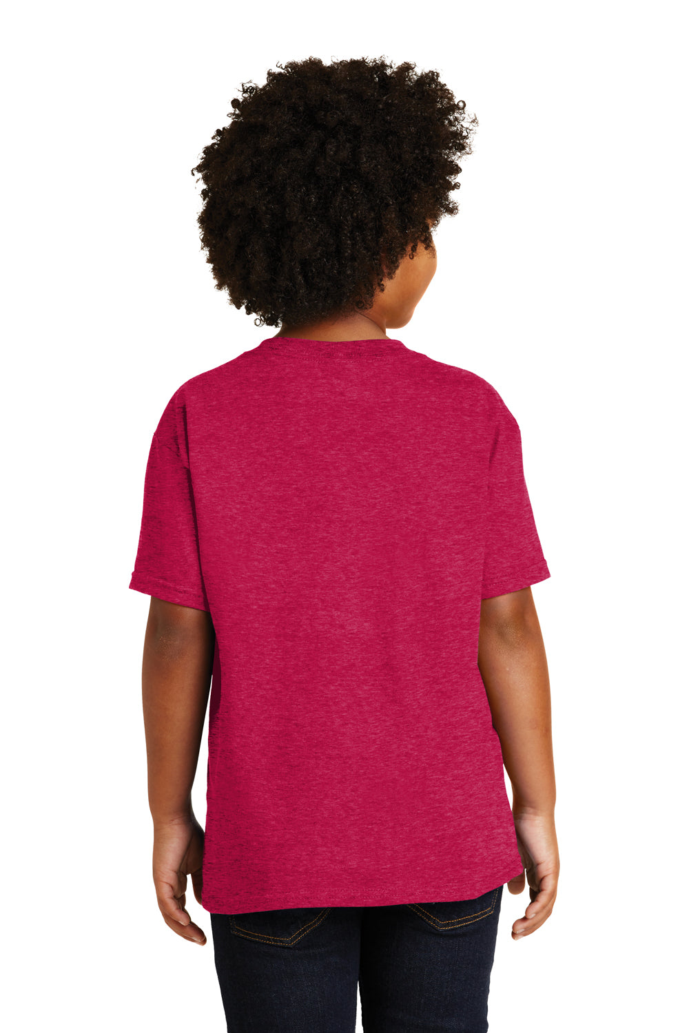 Gildan Youth Short Sleeve Crewneck T-Shirt Heather Red Back