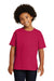 Gildan Youth Short Sleeve Crewneck T-Shirt Heather Red Front