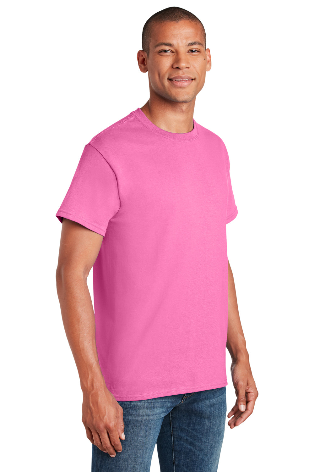 Gildan 5000/G500 Mens Short Sleeve Crewneck T-Shirt Azalea Pink 3Q
