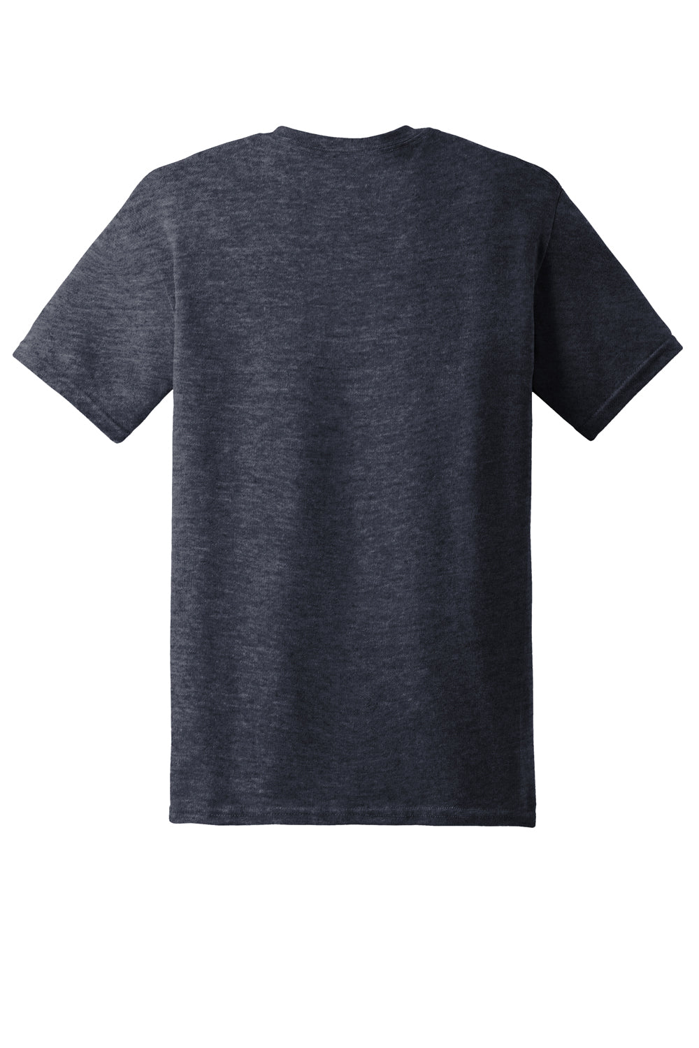 Gildan 5000/G500 Mens Short Sleeve Crewneck T-Shirt Heather Navy Blue Flat Back