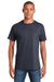 Gildan 5000/G500 Mens Short Sleeve Crewneck T-Shirt Heather Navy Blue Front