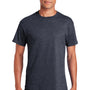 Gildan Mens Short Sleeve Crewneck T-Shirt - Heather Navy Blue