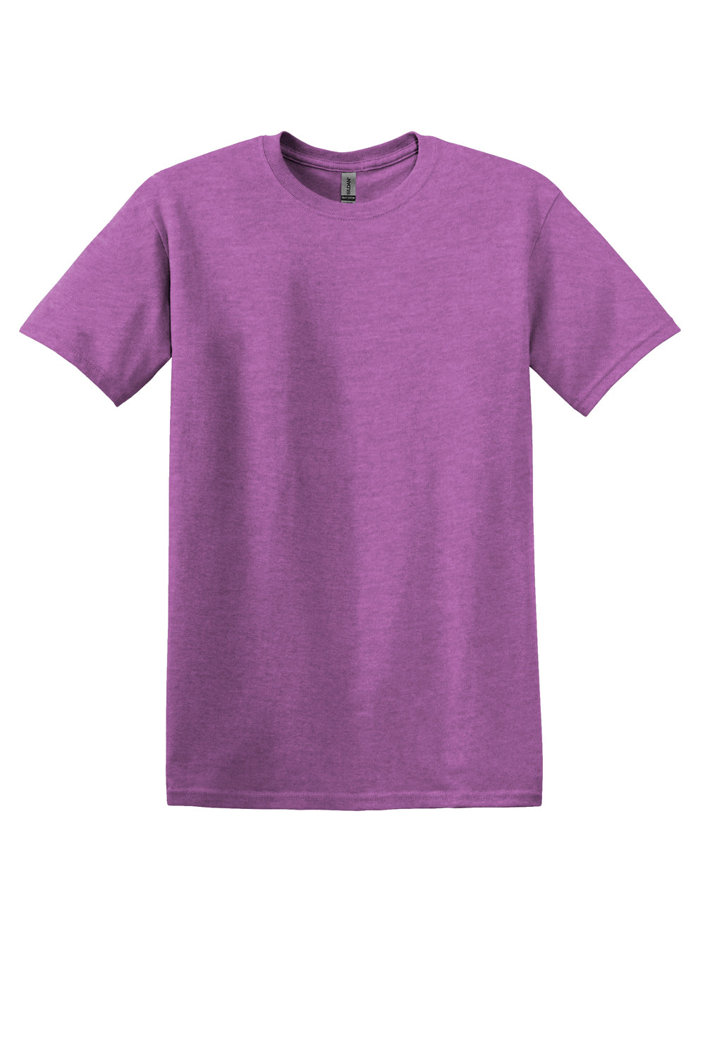 Gildan Mens Short Sleeve Crewneck T-Shirt Heather Radiant Orchid Purple Flat Front