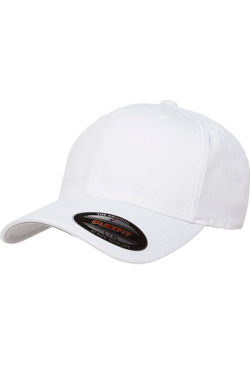 Flexfit 5001 Mens Stretch Fit Hat White Front
