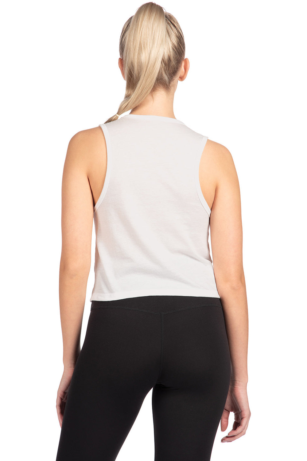 Next Level 5083 Womens Festival Cropped Tank Top White Back