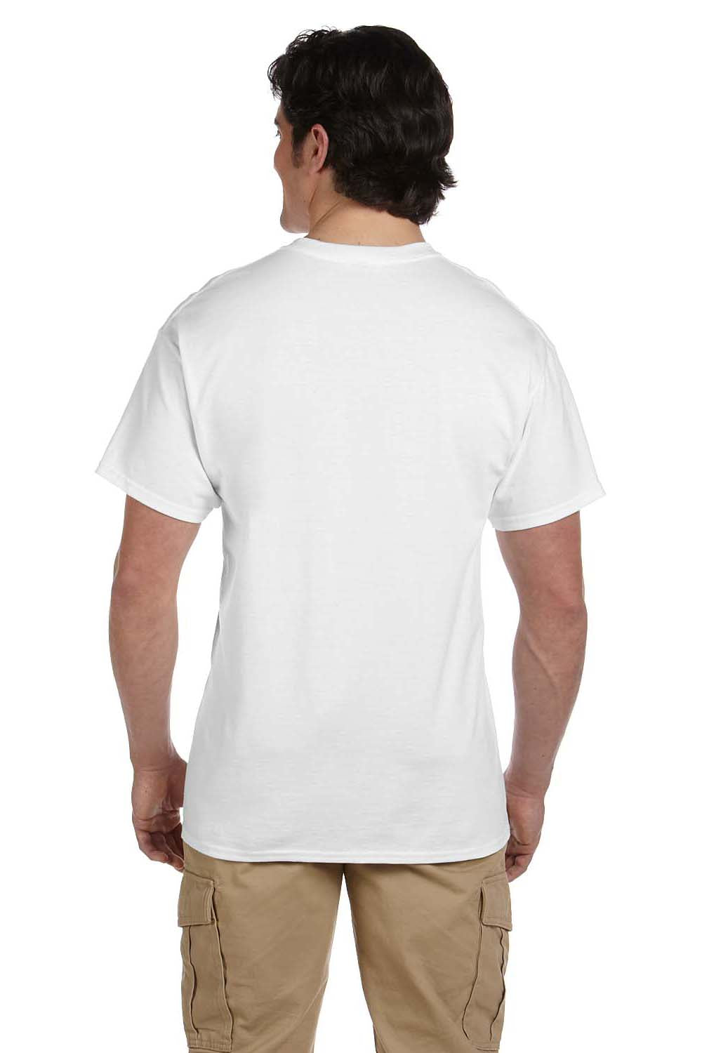 Hanes 5170 Mens EcoSmart Short Sleeve Crewneck T-Shirt White Back