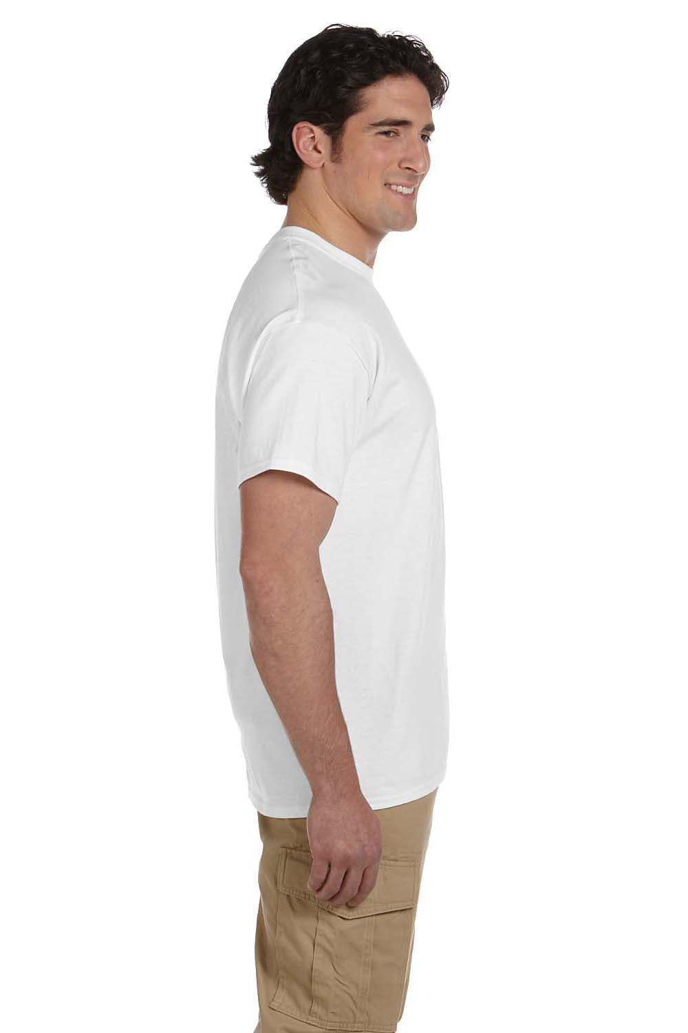Hanes 5170 Mens EcoSmart Short Sleeve Crewneck T-Shirt White Side