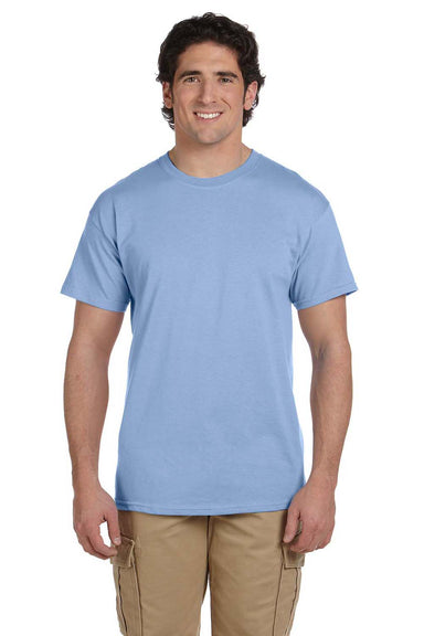 Hanes 5170 Mens EcoSmart Short Sleeve Crewneck T-Shirt Light Blue Front