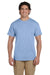 Hanes 5170 Mens EcoSmart Short Sleeve Crewneck T-Shirt Light Blue Front