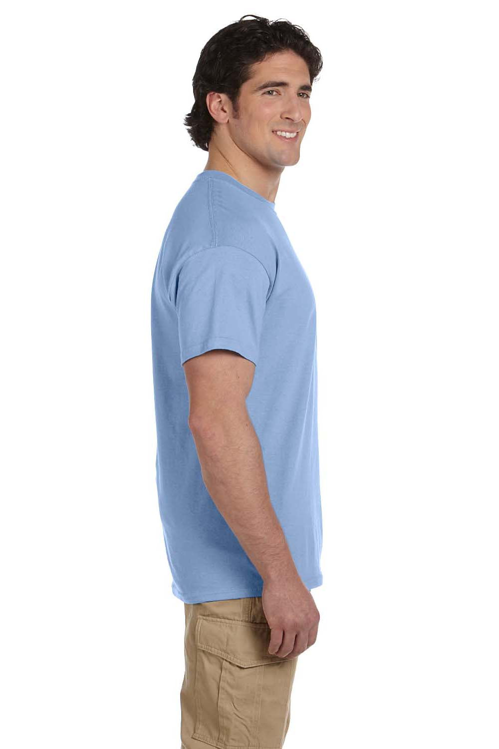 Hanes 5170 Mens EcoSmart Short Sleeve Crewneck T-Shirt Light Blue Side