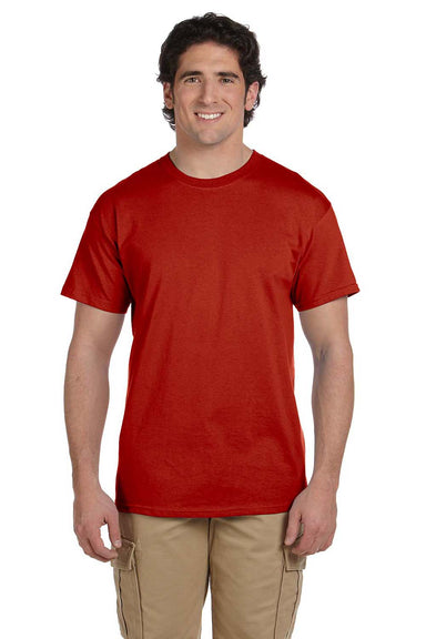 Hanes 5170 Mens EcoSmart Short Sleeve Crewneck T-Shirt Red Front