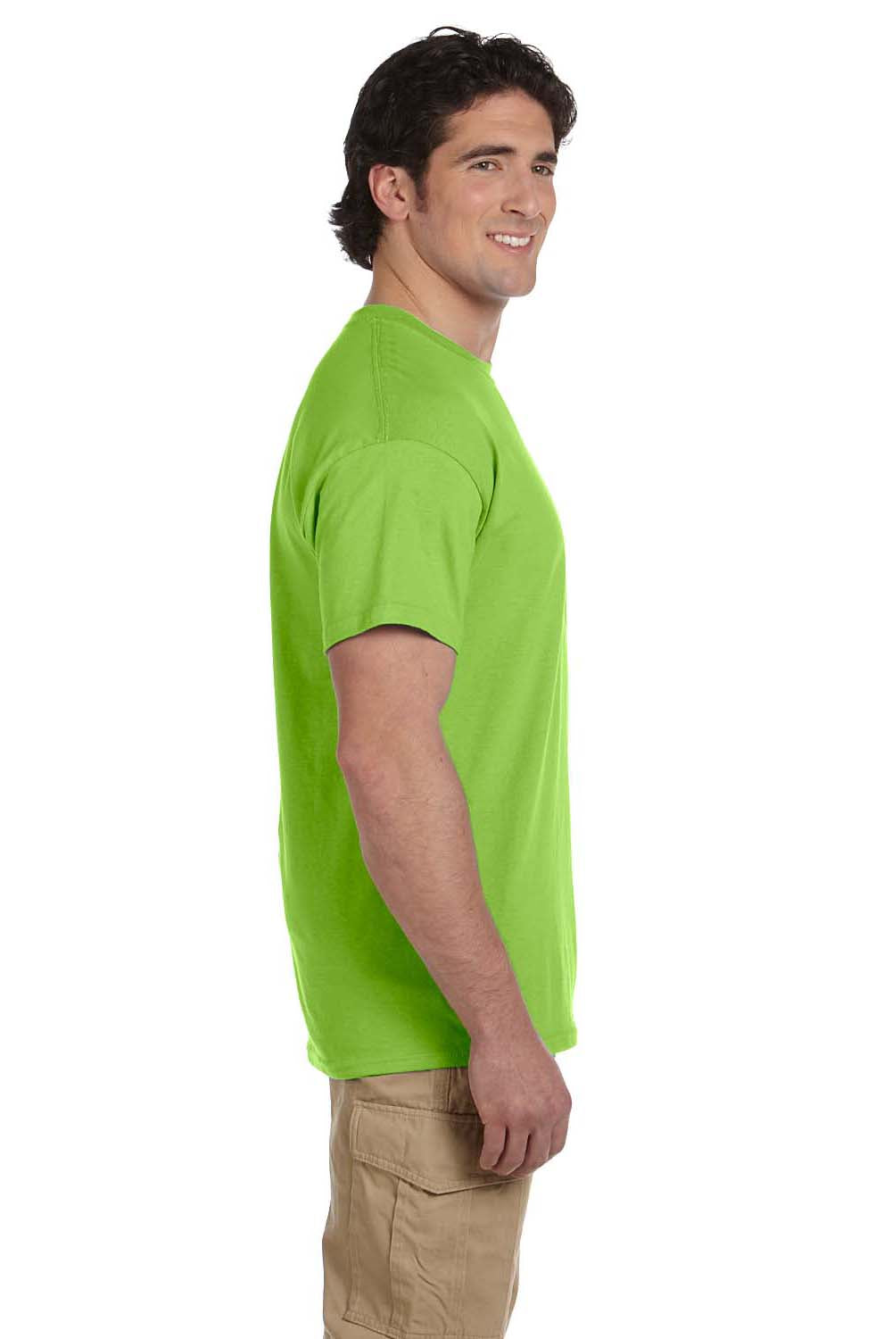 Hanes 5170 Mens EcoSmart Short Sleeve Crewneck T-Shirt Lime Green Side