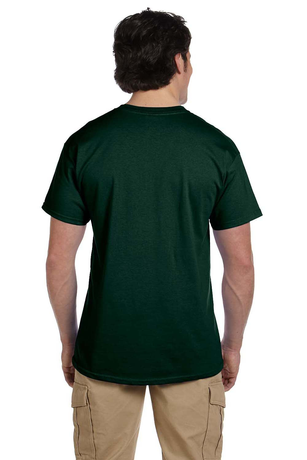 Hanes 5170 Mens EcoSmart Short Sleeve Crewneck T-Shirt Forest Green Back