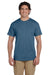 Hanes 5170 Mens EcoSmart Short Sleeve Crewneck T-Shirt Denim Blue Front