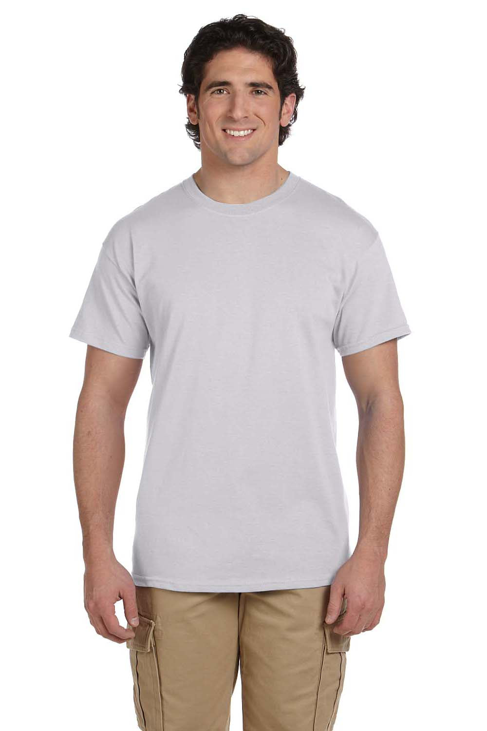 Hanes 5170 Mens EcoSmart Short Sleeve Crewneck T-Shirt Light Steel Grey Front
