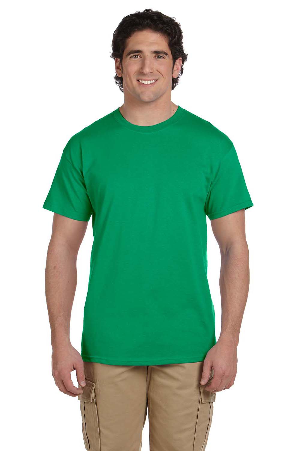 Hanes 5170 Mens EcoSmart Short Sleeve Crewneck T-Shirt Kelly Green Front