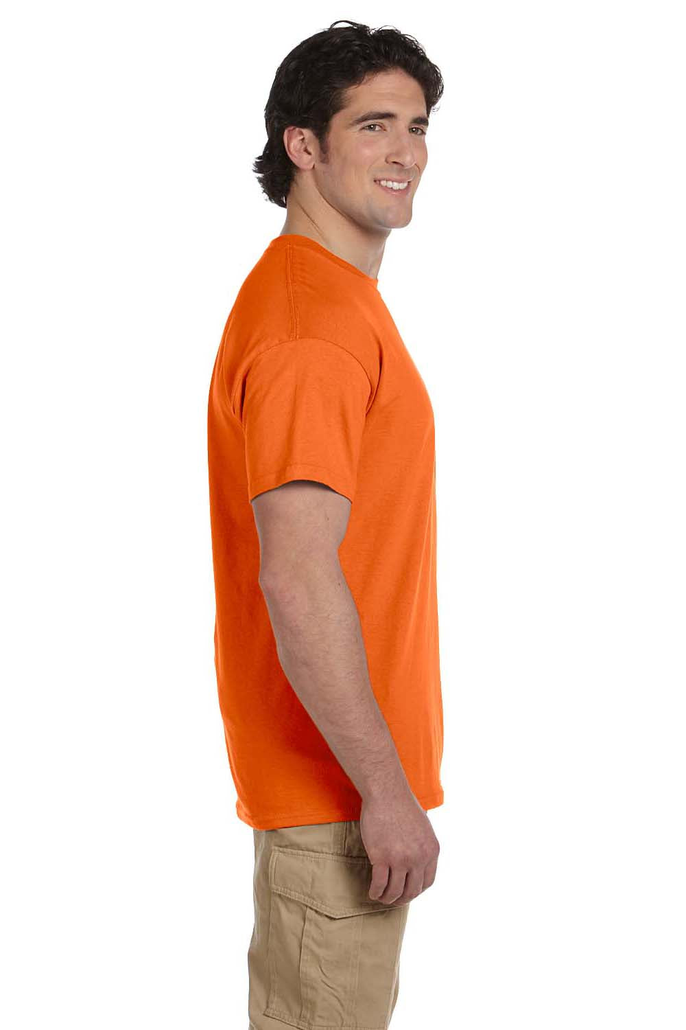 Hanes 5170 Mens EcoSmart Short Sleeve Crewneck T-Shirt Orange Side