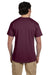 Hanes 5170 Mens EcoSmart Short Sleeve Crewneck T-Shirt Maroon Back