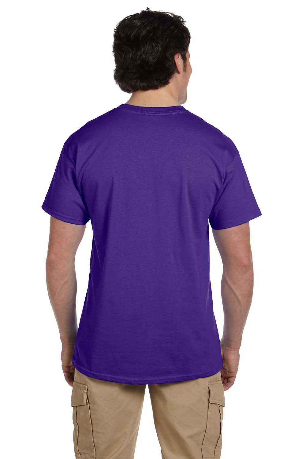 Hanes 5170 Mens EcoSmart Short Sleeve Crewneck T-Shirt Purple Back