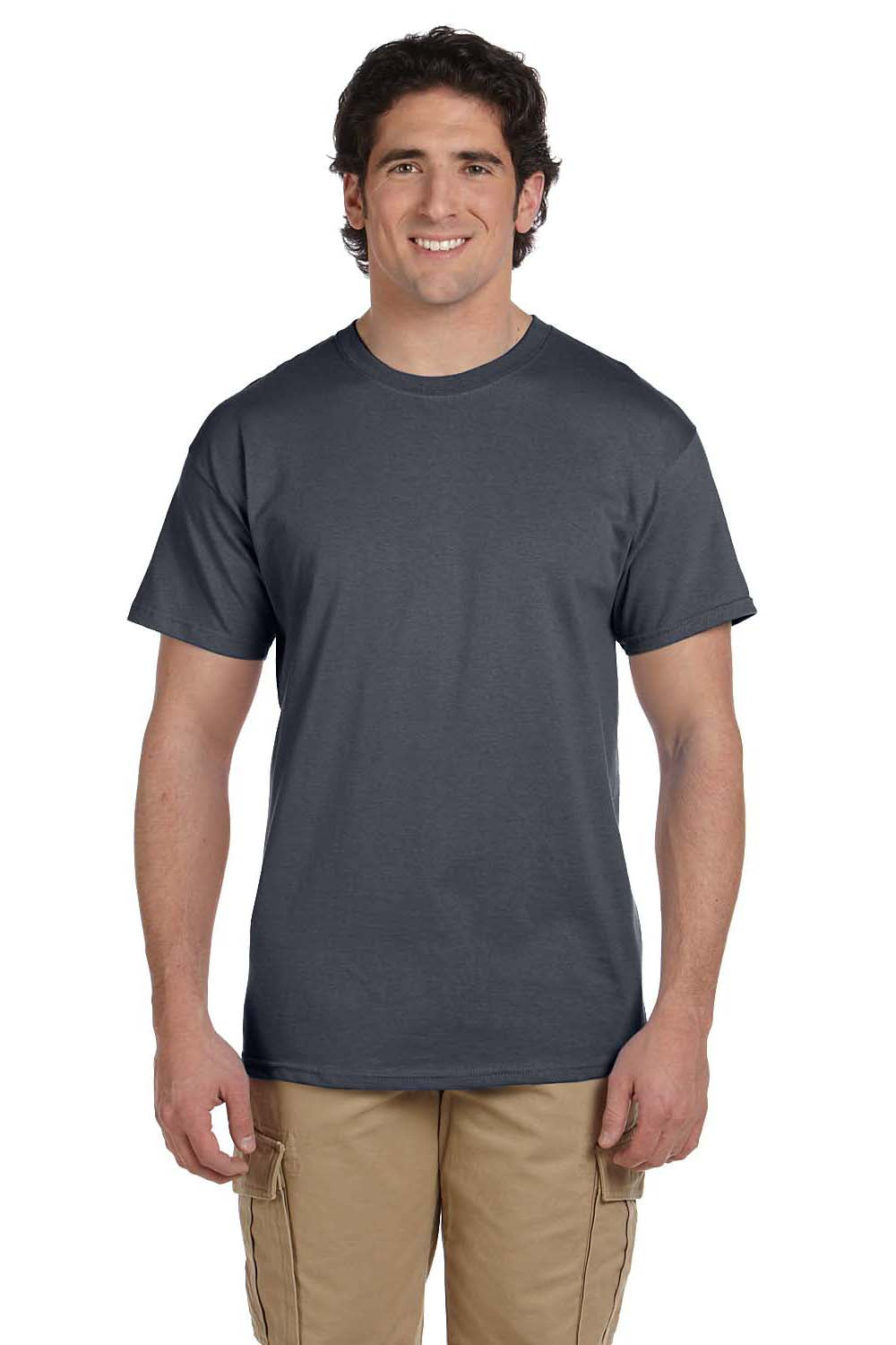 Hanes 5170 Mens EcoSmart Short Sleeve Crewneck T-Shirt Smoke Grey Front