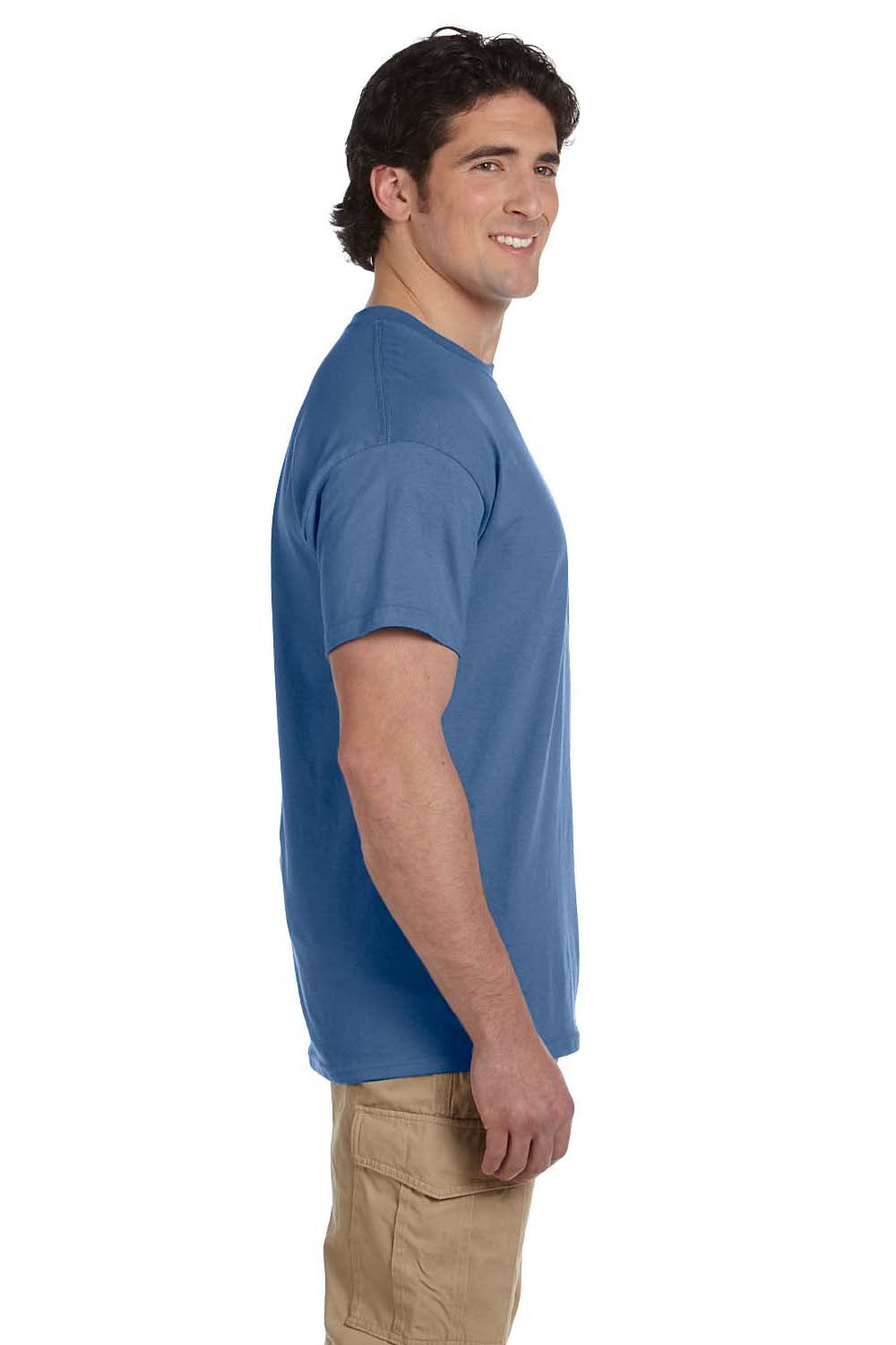 Hanes 5170 Mens EcoSmart Short Sleeve Crewneck T-Shirt Heather Blue Side